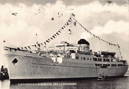 013649 "CIVITAVECCHIA - PIROSCAFO PER LA SARDEGNA"   CART SPED 1957 - Civitavecchia