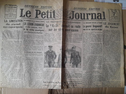 Quotidien Le Petit Journal 7 Juillet1919 Traversée De L'atlantique En Dirigeable Le Jugement Du Kaiser - Le Petit Parisien