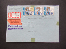 BRD 1981 Polarforschung Nr.1100 MeF Senkrechter 3er Streifen Einschreiben Mit Rückschein 4900 Herford - Bünde - Cartas & Documentos