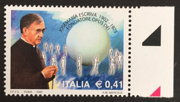 2002 - Italia - Josemaria Escriva - Fondatore Opus Dei - Euro 0,41 - 2001-10: Ungebraucht