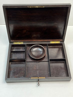 Ancienne Boîte à Jeu Napoléon III Ancien Coffret Marqueterie De Laiton - Boxes