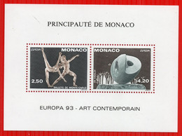 MONACO BLOC FEUILLET SPECIAL N° 20  EUROPA  93   DENTELE ART CONTEMPORAIN  DANSE SCULPTURE 1993 NEUF** LUXE - Variétés