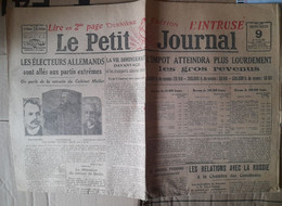 Quotidien Le Petit Journal 9 Juin 1920 Partis Extremes Pour Les Electeurs Allemands Plus D'impots  Pour Les Gros Revenus - Le Petit Parisien