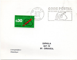 ARIEGE - Dépt N° 09 = FOIX RP 1972 =  FLAMME CONCORDANTE =  SECAP Illustrée ' CODE POSTAL / Mot Passe' - Codice Postale