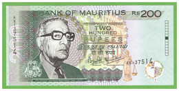 MAURITIUS 200 RUPEES 2004  P-57a  UNC - Mauritius