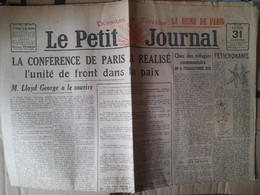 Quotidien Le Petit Journal 31 Janvier 1921 Pub Solex 24 Heures Du Mans La Conferance De Paris Lloyd George A Le Sourire - Le Petit Parisien