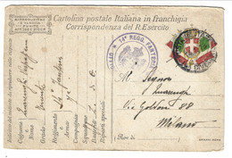 FRANCHIGIA I GUERRA MONDIALE Gennaio 1918 P.M. 14 Divisione Per Milano. 14 Reggimento Fanteria. Ed. Armani-Roma - Marcophilia