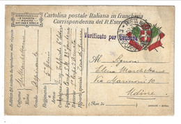 FRANCHIGIA I GUERRA MONDIALE Giugno 1917 P.M. 1 Corpo D’Armata Per Udine. Ed. Armani-Roma - Marcophilia