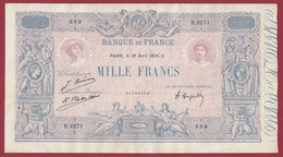 1000 Francs "Bleu Et Rose " Du 19/04/1926.C   -----ALPH .R.2271---EPINGLAGE ---BEAU BILLET  ---dans L état Voir Scan - 1 000 F 1889-1926 ''Bleu Et Rose''