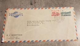 ISLAND PAR AVION AIRMAIL SEND TO DANMARK YEAR 1954 - Poste Aérienne