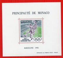 MONACO BLOCS  SPECIAUX  N° 18 DENTELE JEUX OLYMPIQUES DE BARCELONE  1992  FOOTBALLNEUF** LUXE RARE - Variétés