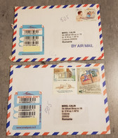 ISRAEL 2 REGISTERED LETTERS SEND TO ROMANIA - Poste Aérienne