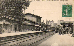 D75  PARIS XIX ème Gare De Belleville - Villette Sur Les Quais  ......... Avec Train - Arrondissement: 19