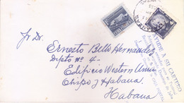 CUBA : COVER POSTED FROM MATANZAS FOR DOMESTIC DESTINATION : YEAR 1955 : USE OF 2v POSTAGE STAMPS - Brieven En Documenten