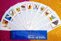 India ** Birds Of India Pack Of 12v Bookmarks Bird , Aves, Birds, Fauna Official Issue By India Post (**) Inde Indien - Covers & Documents