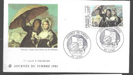 Enveloppe 1er Jour  Journée Du Timbre Du 07.03.1981 Timbre YT N°2124 Goya Femme Lisant Une Lettre - 1980-1989