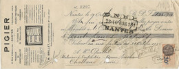 LETTRE DE CHANGE - PIGIER -NANTES -ANNEE 1935 - Bills Of Exchange