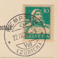 ZH  KEMPTEN - SEHR SAUBERER STEMPEL 1928 AUF PK - Covers & Documents