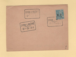 Liberation - Lyon Libere 2-9-1944 - Carte FM Neuve En Support - Type Mercure - Libération