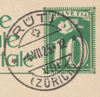 ZH  RÜTI ( ZÜRICH ) - SEHR SAUBERER STEMPEL 1925 - Covers & Documents