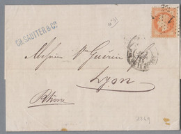 ❄️FRANCE Napoléon III - 40 Centimes Orange Sur Lettre - 1862 Napoléon III