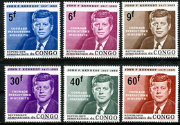 Rep Congo   567 - 572   XX   ---    MNH   --  Kennedy  -  TTB - Nuevas/fijasellos