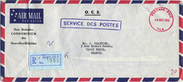 1968-1975 NLLES HEBRIDES 2 LETTRES RECOMMANDEES EN FRANCHISE DU SERVICE DES POSTES AVEC CACHETS DIFFERENTS - Briefe U. Dokumente