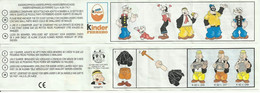 KINDER EU 1992 K92 246, 247, 248 POPEYE UND SEINE FREUNDE BPZ  Wimpy  Avec Pays C614 - Dessins Animés