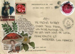 Letter From INDIANAPOLIS, With Sticker COVID-19 (UNCLE SAM) "I WANT YOU TO STAY HOME",sent To Andorra (Principality) - Brieven En Documenten