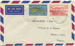 1964-1975 NLLES HEBRIDES 2 LETTRES OBL DE LAMAP ET NORSUP POUR LA FRANCE ET PORT-VILA - Brieven En Documenten