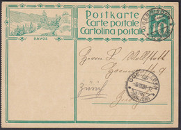 ZH  OBERRIEDEN ( ZÜRICH ) - POSTKARTE DAVOS - SEHR SAUBERER STEMPEL 1929 - Covers & Documents