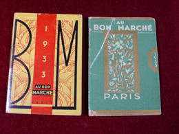 2 Mini Calendar Kalender AU BON MARCHÉ Vintage 1933 / 1935  Maison A. Boucicant Paris 12 Monats Kalender - Petit Format : 1921-40
