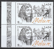 2022 - Y/T 5551 "MOLIERE 1622 - 1673" - PAIRE 2T ISSU DU FEUILLET - NEUF - Unused Stamps