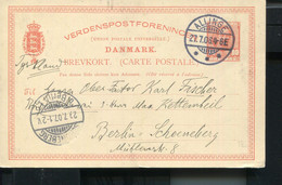 DENMARK 1907 OLD POSTAL STATIONARY CARD TO GERMANY - Cartas & Documentos