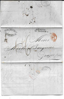 Lettre 1847 De G.M.BOBBIO GENOVA Pour MERLE BARQUERI Grasse Marque D'entrée SARDAIGNE-ANTIBES -Vente De BLE  Taxe6 - 1. ...-1850 Prefilatelia