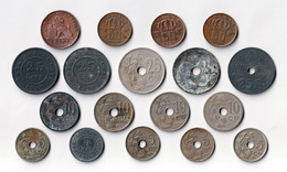 Monnaies - BELGIQUE, Lot De 18 Monnaies : 2, 5, 10, 25 Et 50 Centimes (1904 à 1983) - Collections