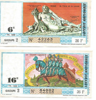 France Billet De Loterie Nationale 1966 - T13x5.6cm Lot De 2 - Lottery Tickets