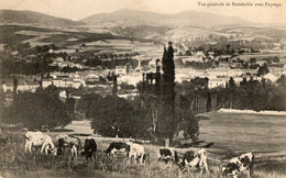 42. CPA - NOIRETABLE -  Vue Générale Avec Paysage - Troupeau De Vaches Au Paturage - 1905 - Scan Du Verso - - Noiretable