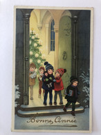 Carte De Bonne Année - Enfants Sortie De L'église - Nr 3407 - Anno Nuovo