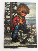 Delcampe - Carte Illustrateur Michel Thomas MONSIEUR TOUR EIFFEL Enfant Chien - Editions Krisarts 1972 - Thomas