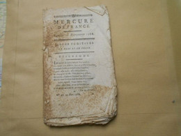 Mercure De France    Samedi   22 Novembre 1788   Journal De La Librairie - Newspapers - Before 1800