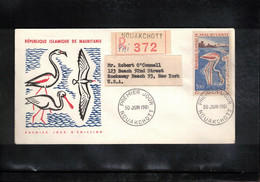 Mauritania / Mauritanie 1961 Birds Flamingo Interesting Registered Letter FDC - Flamingos