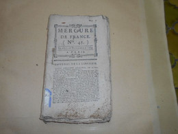 Mercure De France  N° 45   Samedi 6 Novembre  1784   Journal De La Librairie - Giornali - Ante 1800