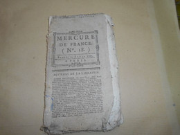 Mercure De France  N° 18   Samedi  30 Avril   1785  Journal De La Librairie - Giornali - Ante 1800