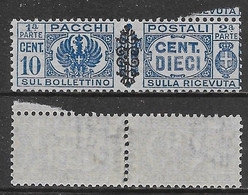 Italia Italy 1945 Luogotenenza Pacchi Postali Con Fregi C10 Sa N.PP49 Nuovo Integro MNH ** - Paketmarken