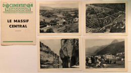 Documentation Pédagogique - Ecole - Géographie  - Le Massif Central - Octobre 1951 - Lesekarten