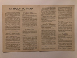 Documentation Pédagogique - Ecole - Géographie  - La Région Nord - Novembre 1951 - Fiches Didactiques