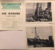 Documentation Pédagogique - Ecole - Géographie - Les Océans - Le Milieu Humain - Novembre 1954 - Fichas Didácticas