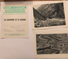 Documentation Pédagogique - Ecole - Géographie - La Garonne Et Le Rhone - Septembre 1955 - Fichas Didácticas