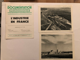 Documentation Pédagogique - Ecole - Géographie - L'industrie En France - Mars 1956 - Fichas Didácticas
